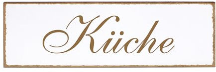 Dekolando Deko Türschild - Küche - Schild 150 x 50 mm - Schilder Türschilder Namensschilder Wohnung selbstklebend Holzschild Tür Holzschilder