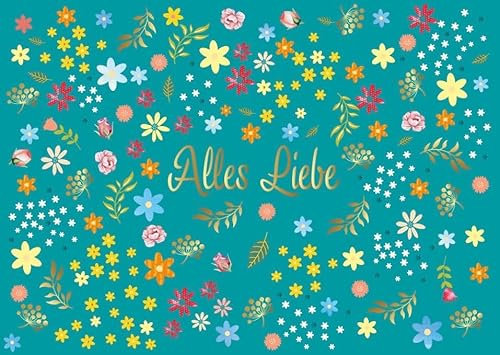 Gutsch Verlag Postkarte Freundschaft Liebe Alles Liebe Blumen Grüße Folienprägung