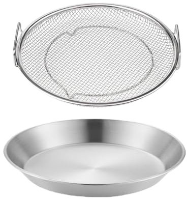 Rejilla de drenaje de aceite - Rejilla de drenaje de aceite de fritura, Rejilla de drenaje de aceite | Escurridor de platos de acero inoxidable con bandeja | Filtro antigoteo de aceite para freír