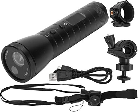 Motorcycle Helmet Camera, 1080P 120 Degree Wide Angle Sports Action Camera Video Cam with Mic, Motorcycle Helmet Video Recorder, Camcorder with 5 Flashlight Modes for