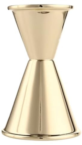 CHFYIJYHM Jigger de Barre de Cocktail Double Jigger Lourd 30 ml/60 ML, for Une Distribution Efficace de Cocktails, Aspect Brillant, Nettoyage Facile(Gold Plated 30 60ml)