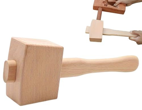 Schreinerklüpfel - Holzhammer, 25cm Holzklüpfel - langlebiger Buche-Hammer mit ergonomischem Griff für komfortables Eisschnitzen & präzises Arbeiten ohne Materialbeschädigung im Handwerkseinsatz