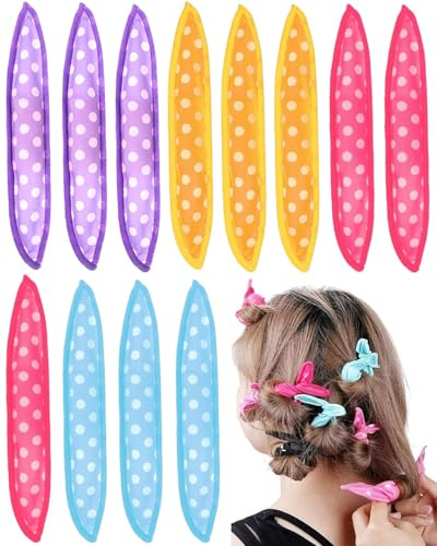 SCJJZ 12 pcs Lockenwickler aus Schaumstoff für langes und mittleres Haar, weiche Schwammpolster-Lockenwickler zum Schlafen für Kinder und Frauen, Schlaf Lockenwickler, Schlafen in Rollen