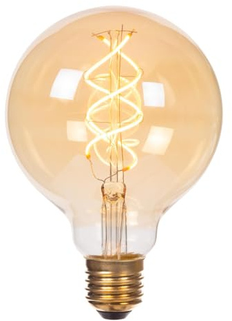 LUCIDE G95 Glühlampe, Ø 9,5 cm, E27, 1 x 4,9 W, 2200 K, Bernsteinfarben, Bernstein