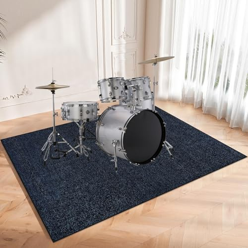 ZAJENKUB Alfombras Acusticas, Alfombrillas Insonorizada Antideslizantes, Alfombra para Baterías electrónicas Caja Bombo Baterías Acústico Tambor Instrumentos Musicales 120 x 70 cm