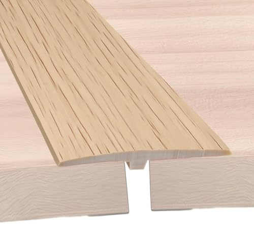 3m x 5cm Übergangsprofil Selbstklebend, T Profil Übergangsleiste, Selbstklebender Türschwellen, Leiste PVC Flache Spaltabdeckung, Übergangsleiste Fußböden Abdeckleisten für Türschwellen, AhornMaserung