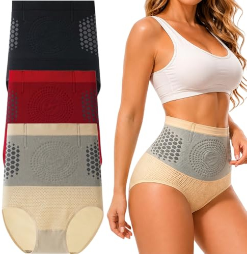 AAFGVC Pauraju Moringa & Berberine 4-en-1 Micro-partikel Sculpting & Fat-Burn Shorts - Culotte Gainante Taille Haute Ventre Plat Maintien Ferme pour Course et Activités Quotidiennes, Lot de 3