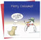 Twizler „Merry Christmas“ Weihnachtskarte mit Schneemann und Hund, fröhliche Grußkarte für Damen und Herren