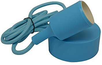 Vision-EL 75005 Suspension Douille Silicone E27-Bleu, Résine, Bleu, (L)-Câble 2M