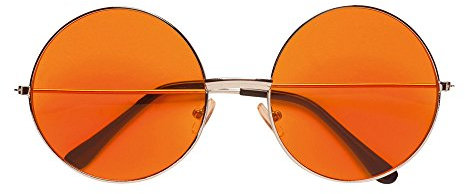PARTY DISCOUNT Brille 70er Jahre mit orangefarbenen Gläsern