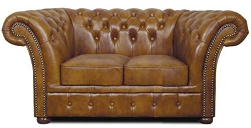 Casa Padrino Chesterfield Echtleder 2er Sofa Braun 170 x 90 x H. 80 cm - Luxus Wohnzimmermöbel