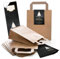Logbuch-Verlag 25 kleine braune Geschenktaschen Frohe Weihnachten und Danke für die gute Zusammenarbeit 18 x 8 x 22 cm schwarz weiß Sticker wie Weihnachtskarte