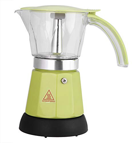ASHATA Moka Cafetière, Moka Café Pot Cafetière Italienne en Alliage d'Aluminium 300ml 6 Tasses pour Cuisine, Hôtel et Bureau(Vert)