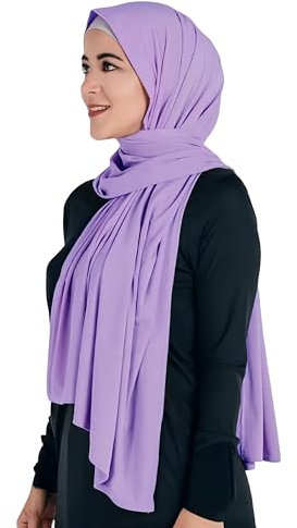 Lina & Lily Maxi Hijab Jersey Premium, Kopftuch Schal Turban für Muslimische Frauen (Lavendel)