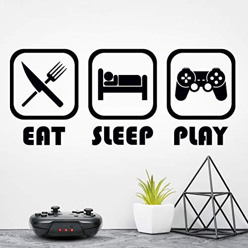 Wandaufkleber für Jungen mit der Aufschrift Eat Sleep Play Vinyl Spielkunst Dekoration Spiel Bild Jungen Poster Küche Kinderzimmer Dekoration Kinderzubehör Poster Heim Kinder Wandmalereien