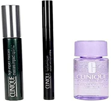 Clinique High Impact Mascara Set (Mascara 01 Black, 7 ml+Makeupentferner, 30 ml+Eyeliner, 0.34g), 37.34 ml