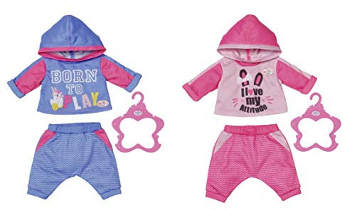 BABY born Jogginganzug, Puppenanzug in blau oder rosa für 43 cm Puppen, 1 Stück, Farbe nicht frei wählbar, 830109 Zapf Creation