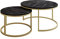 lukmebel Couchtisch rund - CIRI 2in1 - Beistelltisch rund - Kaffetisch - Industrial Deko - Deko Wohnzimmer - Kleiner Beistelltisch - Sofatisch - Kleiner Tisch - Gold Matt, Marmor