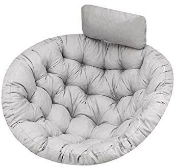 Hängesessel Kissen, Auflage für Polyrattan/Rattan Hängeschaukel, Polster, Hängekorb, Schaukel Korb, Schaukelkissen Rückenkissen in der Farbe Asche