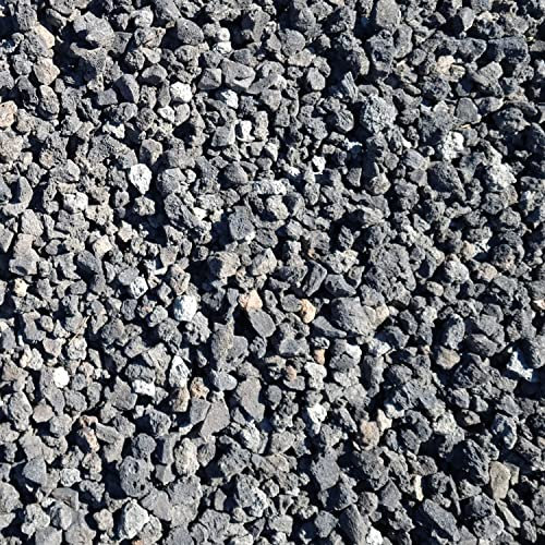 GALAMIO Lavamulch Anthrazit Schwarz Eifel Vulkan Gestein Beet Abdeckung Garten Mulch Pflanz Granulat Substrat Mittel 8-16mm 25kg Sack