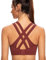 AGONVIN Damen Starker Halt Gepolstert Große Brüste Joggen Ohne Bügel Sport BH Cabernet Rot L