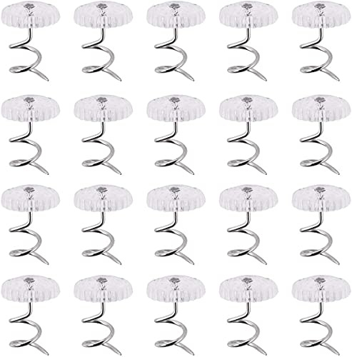 Akstore 20 Pcs Bed Skirt Pins Clear Heads Twist Pins for Upholstery, Slipcovers and Bedskirts, Bedskirt Pins (20PCS)