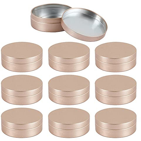 ZEOABSY 12 Stück 100ml Matt Gold Leere Aluminiumdose Aluminium Runde Dosen Aludose mit Stülpdeckel Blechdosen Cremedosen für DIY Salben Kerze Kosmetik Rasierseife