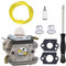 Hippotech Carburetor with Adjustment Tool Fuel Line Primer Bulb Replacement for Husqvarna Trimmer 122HD45 122HD60 Replacement for Jonsered HT2218 HT2223T