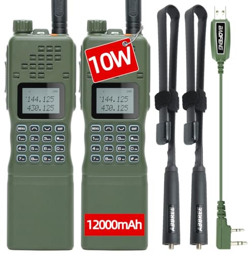 Baofeng AR-152 - Radio portatile a lungo raggio da 10 W, ricaricabile, grado militare, UV-5R, radio bidirezionale con antenna tattica e cavo di programmazione, walkie talkie