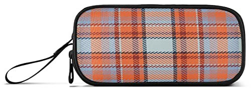 Kcldeci Tartan Scotland Pencil Case, Plaid Pattern Buffalo Plaid Checkered Large Capacity Pencil Bag Storage Pouch School Organizer Pencil Pouch