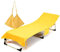 Morbuy Funda para Toallas para Tumbonas de Playa, Color sólido Funda para Silla de Playa de Microfibra con Bolsillos Laterales, para Tumbonas de Jardín, Piscina, Tomar El Sol (Amarillo)
