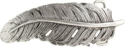 BELTINGER Gürtelschnalle Feder 4,0 cm | Buckle Wechselschließe Gürtelschließe 40mm Massiv | Wechselgürtel bis 4cm | Altsilber