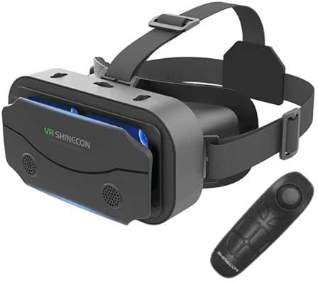 Gafas de Realidad Virtual 3D, Gafas de Realidad Virtual y cómodas para Smartphones de 4,5 a 7,2 Pulgadas, Samsung, Android, ángulo de visión de 90-100°, rotación de 360°, con Controlador (Negro)