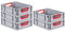 PROREGAL SuperSparSet 5x Eurobox NextGen Color | HxBxT 12x30x40cm | 11 Liter | Griffe rot offen | Glatter Boden | Eurobehälter, Transportbox, Transportbehälter, Stapelbehälter