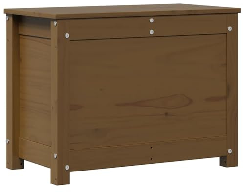 vidaXL Truhe, Aufbewahrungsbox mit viel Stauraum, Aufbewahrungstruhe mit Deckel mit Gasdruckfeder, Werkzeugkasten Holzbox Holztruhe, Honigbraun Massivholz Kiefer
