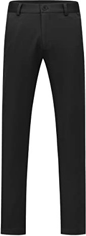 Allthemen Pantalon de Costume Homme Stretch Couleur Unie Pantalon Slim Fit Droit pour Business Noir S