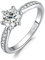 JewelryPalace Klassisch 6.5mm 1ct Rundschliff Zirkonia Solitär Promise Ring Damen, Verlobungsring Damenring Ringe Silber 925 mit Stein für Frauen, Simulierte Diamant Jubiläum Eheringe Silberringe 59