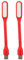 Soseelnee Mini luce flessibile, portatile, USB, lampada notturna a LED per lettura, per PC, laptop, computer, notebook, power bank, confezione da 2 (rosso)