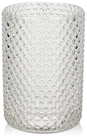 Glas Vasen Blumen modernes, Tischvasen Glas 14 cm hoch, durchsichtig Deko Flaschen Glas, Deko Vasen Groß Blumenvase, Zylinder Glasvase Rund für Tischdeko Büro Küche Arrangements Hochzeit Geschenk