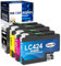 Jagute LC424 LC-424VAL Tintenpatronen Kompatible für Brother LC 424 Druckerpatronen LC-424 Patronen für Brother DCP-J1200W DCP-J1200WE (4er-Pack, 1 Schwarz, 1 Cyan, 1 Magenta, 1 Gelb)