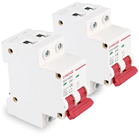Vegena 2 interruttori automatici di sicurezza, DZ47-40Z-2P, 1000 V, 40 A, protezione per cavi fotovoltaici, DC, interruttore di separazione solare per illuminazione domestica, cavi di distribuzione,