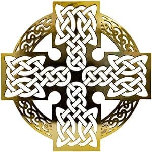 Exclusively Irish Wandbehang Keltisch Runde Form Heimdekoration Kunst Hauszubehör (Poliertes Messing, Keltisches Kreuz)