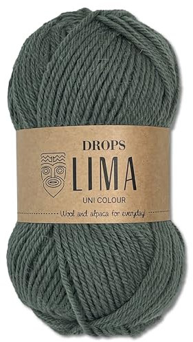 Frida's Wollhaus Drops 50 g Lima Uni Stricken Häkeln Schurwolle Alpaka Filzen 21 Farben (Uni 7810 | Khaki)