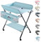 MUL-BOUTIQUE Wickeltisch, faltbar, abnehmbarer Wickeltisch mit Ösen und Aufbewahrungskorb, tragbar, höhenverstellbar, für Babys (hellblau, 80 x 66 x 98 cm)