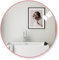 Amazing Tour 50cm Large Modern Round Mirror Pink Brushed Frame Wall Mirror Metal Framed HD Glass Wall Mirror for Makeup Bathroom Living Room