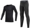Stolpyzh Kids Thermal Base Layer Set Boys Compression Sets Children Gym Sport Compression Suit(Long Black, 4-5 Years/size 22)