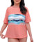 Halcurt Schwimmshirt Damen Übergröße Kurzarm Rash Guard UPF 50+ Sonnenschutz UV Shirt Schnell Trocknender Bademode 2X
