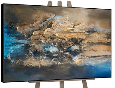 YS-Art Luxus Acryl Gemälde auf Leinwand elegante Kombination handgemalt Wandbild modernes Wohndekor abstraktes Motiv Bild echtes Kunstwerk 140x100 cm