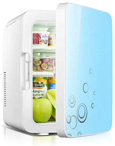 mini fridge,Fridge Freezer for Bedroom under Counter Fridge Freezer, Portable Compact Personal Refrigerator, Food Hea (Blue)