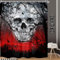 LGhtyro Sugar Skull Duschvorhang, Badezimmer-Set, 152 x 180 cm (B x H), gruseliges Gothic-Skelett, Knochen, Baumzweig, gruselige Krähe, mystisch, cooles Horror-Badzubehör für Männer und Jungen, Kunst,